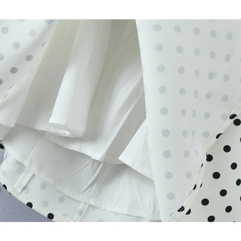 Retro Polka Dot Halter Mini Dress With Open Back