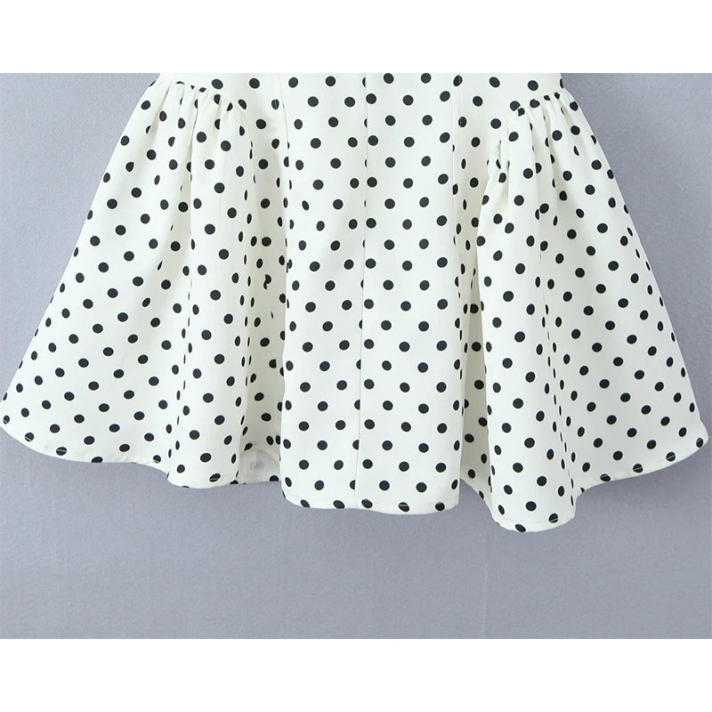 Retro Polka Dot Halter Mini Dress With Open Back